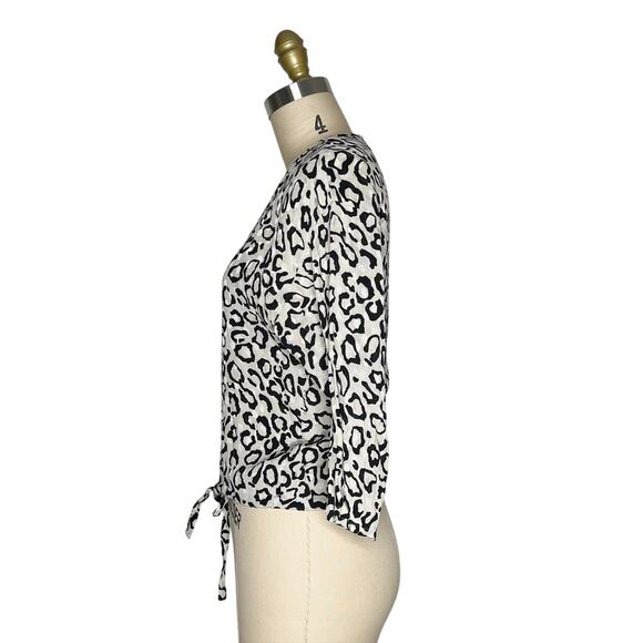 Vintage 80s/90s Balenciaga Paris Silk Leopard Print Blouse size 4 - Picture 3 of 10
